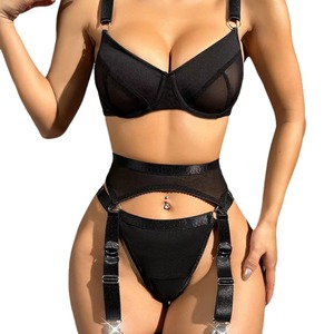 Sitio web independiente AliExpress, lencería transparente sexy de chicas europeas y americanas, conjunto de tres piezas, conjunto erótico transfronterizo. - Product Image 5