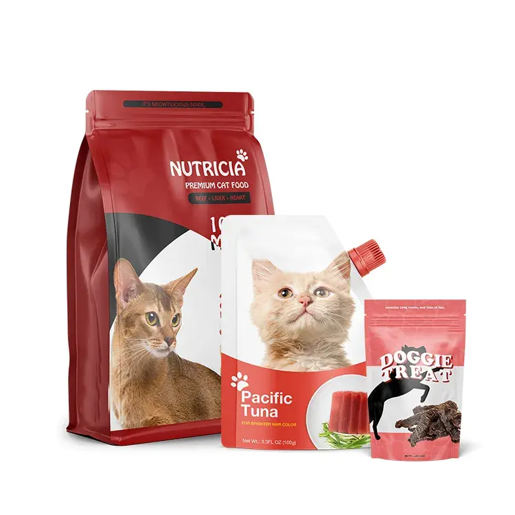 Custom Digital Printing Logo Food Grade Pouch Easy Tear Snack High Quality Bags Cat Dog Treat Pet Food Packaging