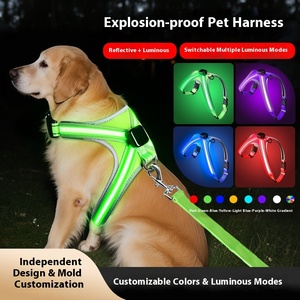 Chaleco luminoso para perros con correa reflectante para el pecho y Cuerda de tracción LED Chaleco de tracción de nailon para mascotas para caminar de noche a prueba de explosiones - Product Image 5