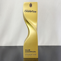 Nouveau trophée en résine or, argent, bronze, personnalisé et gravé, trophée en résine en forme de S