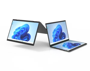 Migliori vendite 14 + 14 pollici 2240*1440 Touch Screen 32Gb 2Tb Ssd supporto Micro Sd 360 gradi pieghevole schermo doppio computer portatile