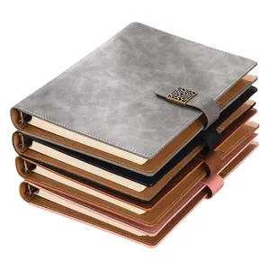 Grosir kustom A5 ukuran kulit Softcover magnetik 3 cincin kertas Folder longgar daun Binder Notebook untuk kantor