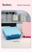 Boîte à lunch isotherme en acier inoxydable PP à 2 niveaux, 1600ML+290ML, anti-fuite, compatible micro-ondes, pour stockage alimentaire sûr, avec logo personnalisé, pour usage scolaire