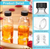 Bouteilles en verre rondes de 2 oz et 4 oz avec couvercles, bouteilles transparentes pour shots de jus avec bouchon, petites bouteilles Boston pour potions, jus de gingembre
