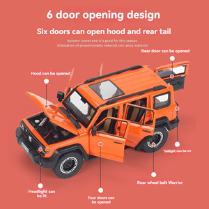 Modelo de Auto Fundido a Presión 1:24 Tanque <span class=keywords><strong>300</strong></span> con Sonido y Luz, Puerta Abatible, Decoración Coleccionable, Modelo de Metal de Auto de Marca China - Product Image 3