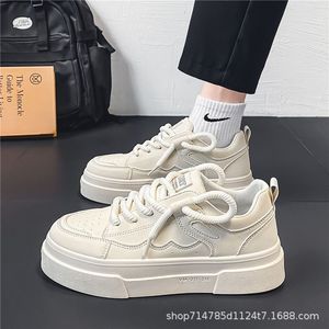 Nouvelles chaussures pour hommes été 2026, vente chaude, style couple, semelle épaisse, blanches, respirantes, légères, tendance, polyvalentes, décontractées, sportives, type skate - Product Image 2