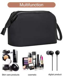 Organisateur de stockage de sac cosmétique de fermeture éclair de polyester portatif de grande capacité pour le sac de maquillage de voyage de femmes - Product Image 5