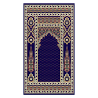 Tapis de prière en laine et polyester shaggy moelleux, jacquard, avec motif arabe pour mosquée (Masjid)