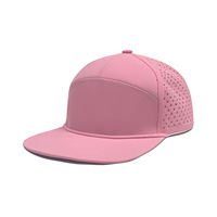 Gorra Unisex Rosa de 7 Paneles con Cierre a Presión, Malla Transpirable, Ajuste Ajustable, Color Sólido, Estilo Casual, Primavera Verano, Gorra para Adultos