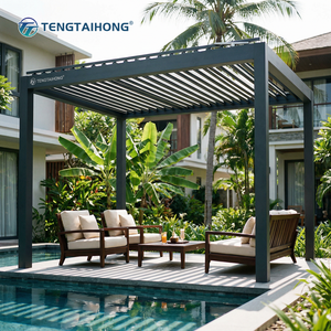 Pérgola de Aluminio Resistente a la Intemperie, Impermeable y a Prueba de Insectos, con LED Integrado, para Proyectos de Jardines y Resorts, Proveedor OEM - Product Image 2