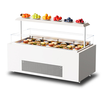 Vitrine Réfrigérée Commerciale pour Sandwichs, Chauffe-Plats, Vitrine Multicouche en Verre Trempé, Réfrigérateur pour Burgers et Charcuterie LED2
