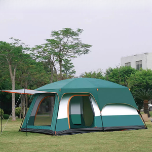 Carpa <span class=keywords><strong>de</strong></span> <span class=keywords><strong>Camping</strong></span> Impermeable para 2-4 Personas, para Fiestas Familiares al Aire Libre, para las Cuatro Estaciones, con Dos Dormitorios y Estructura con Varillas <span class=keywords><strong>de</strong></span> Fibra <span class=keywords><strong>de</strong></span> Vidrio - Product Image 4