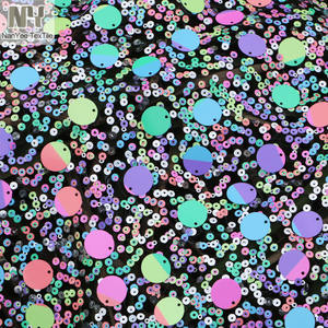 Nanyee Текстиль 3 + 5 + 18 мм, мелированная разноцветная ткань с блестками - Product Image 4