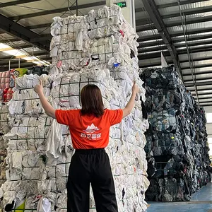 Abfall Textil Stoff weiße Baumwoll lappen T-Shirt Stoff Ballen gemischte gebrauchte Kleidung zum Verkauf