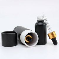 Bouteilles en verre noir mat givré de 5 ml, 10 ml, 15 ml, 20 ml, 30 ml, 50 ml, 100 ml avec bouchon compte-gouttes gradué pour huile essentielle