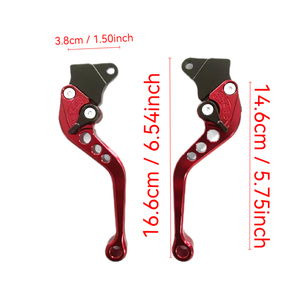 Leviers de frein et d'embrayage de moto en aluminium réglables pour scooter, moto tout-terrain - Plusieurs couleurs (argent/violet/or/bleu/noir/rouge) - Product Image 2