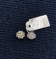 OEM 925 Silber Mehrschichtige Blumen-CZ-Ohrringe für Bräute, Hochzeiten, Bankette, Großhandel Hochwertiger Schmuck für Damen