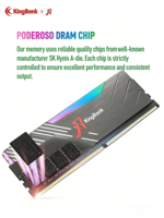Mémoire vive DDR5 DDR4 KingBank neuve, 16 Go x 2, 6000 MHz, CL30-36, RGB, XMP 3.0 pour PC de bureau, en stock