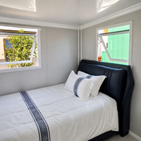 Maison conteneur préfabriquée moderne, pliable et extensible, à double aile, avec 2 chambres et 1 salon, pour hôtel ou gîte
