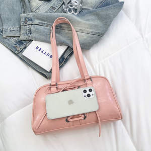 High quality women's single shoulder bow <b>handbag</b> with polyester lining, elegant women's style tote bag - Product Image 3