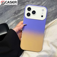 Coque de protection antichoc pour iPhone 13-17 Series, avec fenêtre large dégradée givrée, anti-traces de doigts, en PC rigide