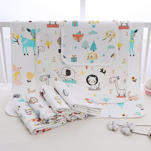 Tapis à langer portables réversibles en <span class=keywords><strong>coton</strong></span> et bambou, respirants, imperméables, absorbants et lavables pour bébés et coussinets d'incontinence – Vente en gros - Product Image 1