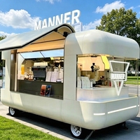 Food Truck et Remorque MobileKitchen en Fibre de Verre avec Châssis en Acier Inoxydable pour Services de BBQ, Pizza, Glaces, Café et Hot-dogs