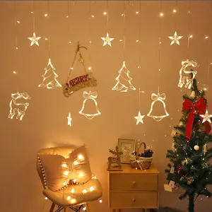 3.5m 138 Led scintillio stella finestra tenda stella fata luci stella tenda luci per natale