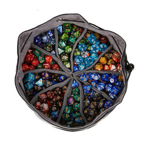 Sac de dés en cuir PU pliable pour garçons et filles, grand pochette à cordon de serrage avec poches - Product Image 6