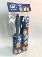 Rouleau anti-poils auto-adhésif avec manche en PP, papier en silicone, recharge pour enlever la poussière, les peluches, pour animaux domestiques et tapis, pour les humains