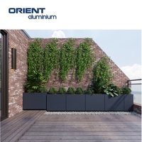 Vente en gros Jardinières carrées en aluminium corten Grandes jardinières extérieures modernes en métal Jardinière Boîte à fleurs Pots de jardin en aluminium Jardinières