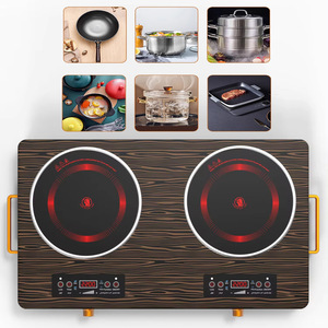 Cuisinière à induction à double brûleur Bouton tactile Contrôle de la table de cuisson en céramique Plaque chauffante électrique Cuisinière à infrarouge à 2 brûleurs - Product Image 3