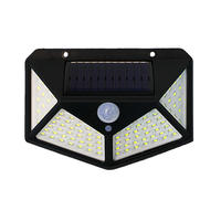 Lampes murales solaires à détecteur de mouvement, lampes murales LED rechargeables, lampe murale étanche IP65 avec batterie au lithium 1200mAh pour jardin
