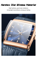 Montre POEDAGAR 885 3ATM étanche, aiguilles lumineuses, bracelet en acier inoxydable, quartz, cadran carré, pour homme, luxe.