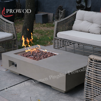 Table de chauffage au propane rectangulaire en béton durable, best-seller pour le jardin