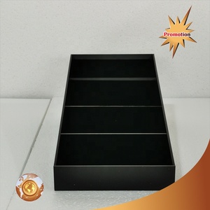 Boîte de rangement en acrylique noir personnalisée avec logo, 4 compartiments, boîte organisatrice en acrylique, solution de rangement pour la vente au détail OEM - Product Image 4