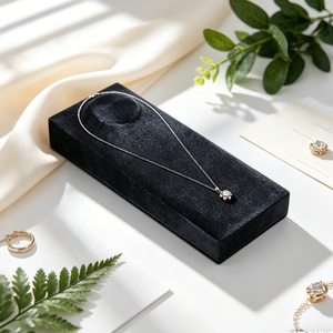 Support de présentation de bijoux JINSKY haut de gamme en velours gris pour comptoir, bagues et présentation en magasin - Product Image 3