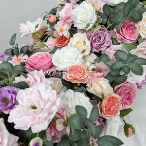DKB Usine de fleurs artificielles, vente en gros, chemin de table en fleurs roses faites à la main, 170 cm, soie, décoration pour la fête des mères, mariage, style moderne - Product Image 4