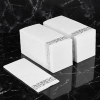 Serviettes jetables en Airlaid effet lin blanc avec logo personnalisé pour la restauration, les hôtels, les mariages, les traiteurs, OEM