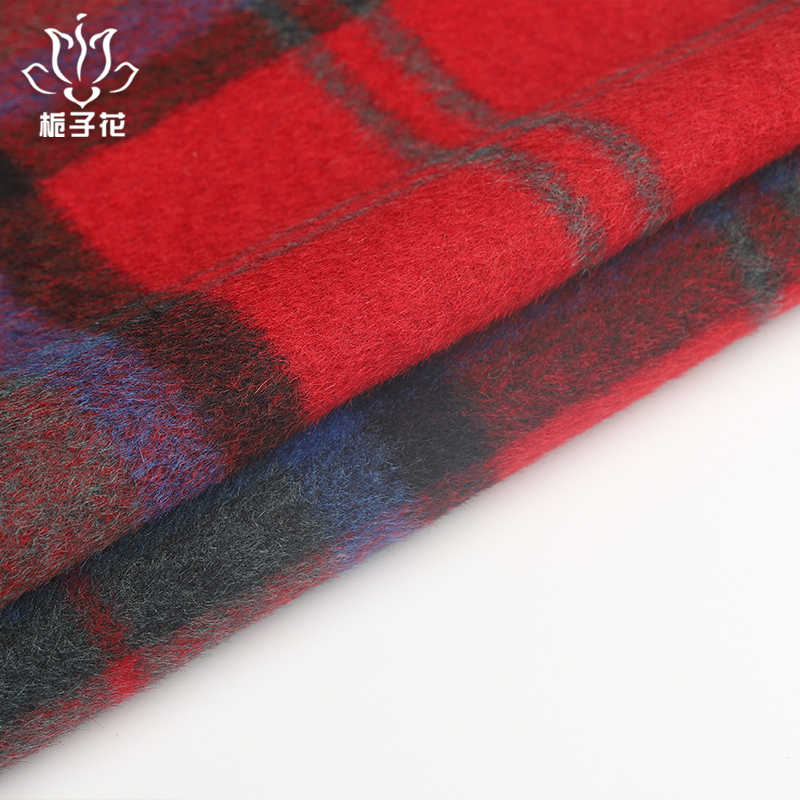 Stock Double Sided Smooth Plaid 516gsm 20% Nylon 80% Wool Fabric