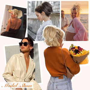 Offre Spéciale postiches pince à griffes fils métalliques pliables extension de queue de cheval courte <span class=keywords><strong>chignon</strong></span> désordonné morceau de <span class=keywords><strong>cheveux</strong></span> <span class=keywords><strong>pour</strong></span> les femmes - Product Image 5