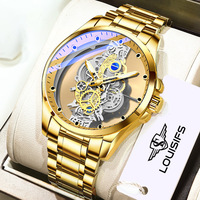Nuevo Reloj de Cuarzo para Hombre, Diseño Hueco Transparente, Estilo Antiguo y Lujoso, Carátula Analógica de Acero Inoxidable, 40MM, Resistente al Agua 30M