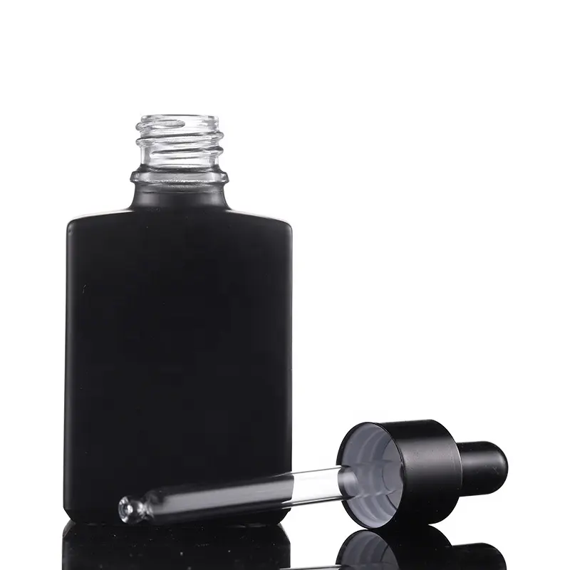 Perfume glass bottle square 30ml square glass perfume bottle 30ml black rectangle dropper bottles for essential oil