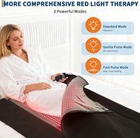 AQSHE 10740 Couverture de Thérapie par Lumière Rouge Infrarouge NIR à LED avec 2680 LED et 4 Puces, Tapis de Sommeil Intégral avec Fermeture Éclair 1,8m