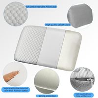 Oreiller en mousse gonflable portable au toucher moyen en peluche Remplissage en mousse à mémoire de forme 1-Pack Taille standard Soutien du cou et des épaules Soulagement du dos