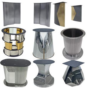 Stainless Steel Mirror Finish Dining Table Legs 1.5mm Thick Heavy Duty Contemporary Design For Home Use - Product Image 2