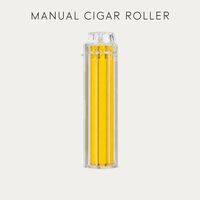 Rouleuse à cigares manuelle jaune moderne en plastique, pour tabac, avec boîtier transparent à facettes et base striée, cadeau pour hommes, pour bar lounge