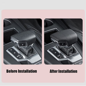 Perforated Leather Gear Shift Knob Cover Gear Shift Frame Cover Shift <strong>Boot</strong> for All Audi Models <strong>Car</strong> Interior Accessories - Product Image 5