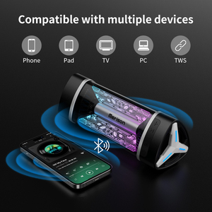 Oem tùy chỉnh Bass mát tam giác bên ngoài thiết kế không dây bluetooth loa trong suốt RGB Đảng đèn âm thanh - Product Image 4