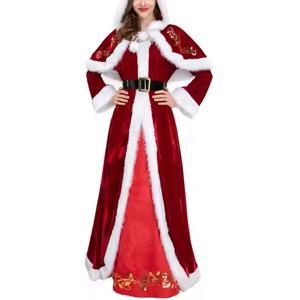 Nouvelle conception, vente en gros, prix bas, robe longue rouge de Cendrillon, robe de reine pour Noël, fête de Noël, cosplay, costumes - Product Image 6